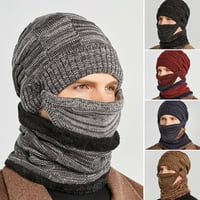 Postavite toplo tri seta pletena ultra mekana zimska zimskog zimskog lica pokrov šešira za jahanje