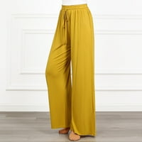 Joga hlače za žene udobne vježbe hlače elastična crtača visokog struka pune salonske pantalone kućna
