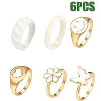 Prstenovi za žene za žene djevojke šarene izjave Chunky prstenovi Trendi Stack Y2K prstenovi