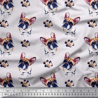 Soimoi Satin svilena tkanina Boston terijer pas ispis tkanina od dvorišta široko