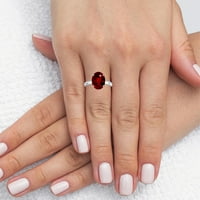 Gemsny Jul Rođenje - Tradicionalni ovalni ruby ​​solitaire prsten
