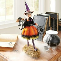 Halloween Witch Resin Početna Desktop Šarmantni lutka ukrasni ukrasi zanatske orneme za potrepštine za zabave, ukrasi stola za Noć vještica, ukrasi za Noć vještica