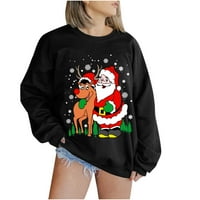 Žene smiješne božićne majice slatka plus veličina ružnih božićnih džemper dukseri Dressy casual bejzbol