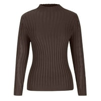 Sokhug za jesen i zimsku čvrstu boju vrhunskog ženskog dugih rukava s vitkim džemper s visokim vratom