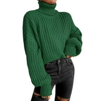 Ženski prevelizirani dugi rukav ležerni džemper zimski modni prevelirani pleteni turtleneck najlon pamuk
