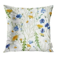 Bijeli vrt votlonski maslačak divlji cvijeće zvono uzorak plavog slikarskog jastučnice za jastuk