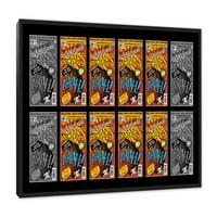 Frame stripova Black Collage Commic Book Okvir sa crnim prostirkom za prikaz zlatnog dobnog stripa