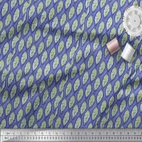 Soimoi plava mahovina Georgette tkanina umjetnička lišća ispis tkanine uz dvorište široko