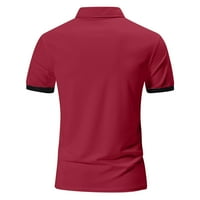 Muška golf majica Casual Sports V izrez Ribbed Plus size Wine XL