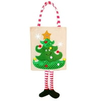 WolLallyMy božićni ukras Kreativna viseća stopala Burlap vrećice Velike kapacitet bombonski poklon torba