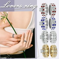 Innaid breskva srca cirkon puni dijamanti Micro-Inlaid dijamanti uzorak evropskog i američkog par prstena