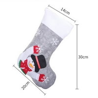 Svjetlosne božićne čarape, 3D užareni snjegović Santa Claus ELK noćna svjetlost ukras poklon torbe za