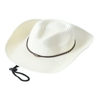 Zapadni kaubojski šešir s nizom za žene muškarci Sklopive ljetne zaštitne zaštite od slamke kape na