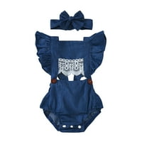 Baby Girls Bodysuits casual ruched čipke traper rumper odjeća Bodysuit Romper & Toupsit