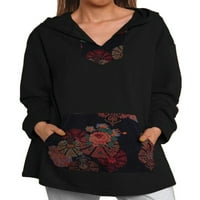 Plus veličina Ženska cvjetna dukserica dugih rukava Ležerne prilike labavih pulovera