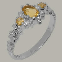Britanci napravili tradicionalni čvrsti čvrsti srebrni prsten sa prirodnim citrinskim ženskim obećajući