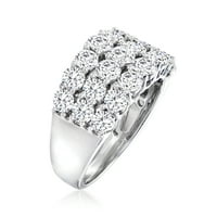 Ross-Simons 3. ct. T.W. Dijamantni 3-redni prsten u bijelom zlatu od 14kt za žene, odrasla osoba