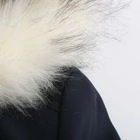 Ženska jakna s toplim kaputom FAU Fur obložena rovov zimski kapuljač debeli kaput Hot6SL4883196