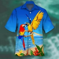 Muška košulja Proljeće Ljeto Moda Casual Parish Party Party Party Beach Loose Ispiši majicu kratke rukave