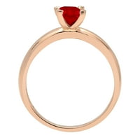 CT Sjajni smaragdni rez Clenili simulirani dijamant 18k Rose Gold Solitaire prsten SZ 6.75