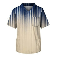 HHEI_K Polo majice Muški tiskani kratki rukav V-izrez V-izrez Radni džep bluza