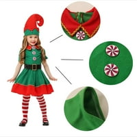 Djevojka Dječak Santa kostim ELF Green Cosplay Family Božićna zabava Novogodišnja kostim Fantasy Kostim