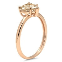 1. CT sjajan srčani rez mimolirani dijamant 18k 18K ružičasto zlato pasijans prsten sz 10.5