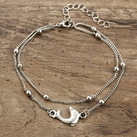 Mnjin Boho Dolphin perle dvostruko sloj plaže za žene za žene Prstene perle privjeske dolfinske nožne