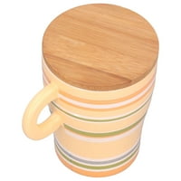 Keramički čaj za kafu 450ml Čaj za piće Šalorešeno štampanje sa drvenim poklopcem za svakodnevnu upotrebu,