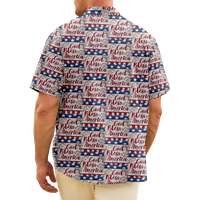 4. jula muška havajska majica USA Nacionalna zastava grafička majica ovratnik odjeća odjeća 3D print