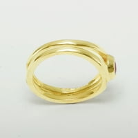 9K žuto zlato prirodno rubin ženski prsten pasijansa - veličina 8.5