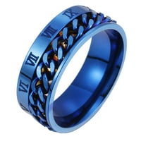 IAKSOHDU Unise Fashion Titanium Steel Roman Brojke Twist Chain prsten za zabavu Nakit
