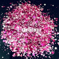 Glitter Heart Co. - Visokokvalitetni poliesterski sjaj - Darling - OZ torba - ružičasta srebrna Chunky