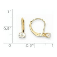 Bijeli prirodni dijamant naglasak mama i srčani prsten u 14K žutom zlatu preko srebra sterlinga