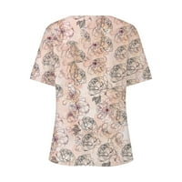 Kompresivne majice s dugim rukavima za žene Ležerne prilike za patchwork Pismo ispisane okrugle vrat