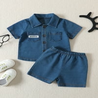 3MONTH-3Year Boys Outfit Set Toddler Star uzorak dugih rukava Kombinezona za odjeću Trodijelni sute plavi 60