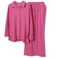 Ljetne hlače za žene modne pamučne posteljine hlače labave elastične pantalone sa strukom COMFY CAPRI
