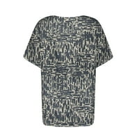 Vrhovi rezervoara za Women Plus veličine Ženski lanac prsluk ljetni labavi povremeni ležerni print seksi jedinstvena v-izrez bluza