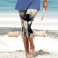 Neilla Ženske kratke hlače Elastična struka kratke hlače Bermuda Mini pantne dame Baggy dno su čvrste