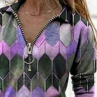 Ženske vrhove odozgo pod $worps vrhovima za žene ženska modna gradijent ispisana bluza V-izrez kratki rukav labavi majica