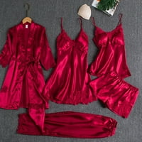 Ljetne haljine za žene kratki rukav a-line dužine gležnja modni odmor tiskani V-izrez haljina crvena