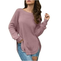 Fnochy ljetne ženske majice gradijent boja modni kratki rukav okrugli vrat tiskana dugačka majica bluza