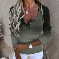 Klasična fit haljina košulja ženske pozicioniranje tiska dugih rukava okrugli vrat labave majice pulover