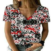 Košulje za žene Ljeto plus veličine cvjetni val v izrez kratkih rukava majica