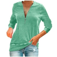 Leylayray ženska bluza Ženska modna radna odjeća s kratkim rukavima V-izrez s džepovima ispisanim vrhovima