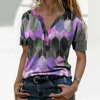 Ženska proljetna i ljetna modna cvjetna tipka za ispis labava majica s dugim rukavima Top majica