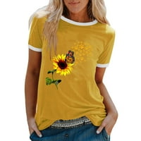 Ljetne košulje za ženske kraljevske rupe Ležerne prilike Cvjetni print Bijeli XXXXXL