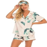 HAITE WOOD majica kratki rukav ljetni vrhovi V izrez majica na plaži Pulover za odmor Solid Boja Tee Navy Plava L