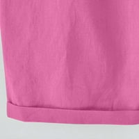 Ženske tenkove Dreske ležerne ljetne modne majice Žene seksi cvjetni ispisani prsluk, ružičasti, s