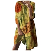 Haljine za žene Žene Ležerne prilike plus veličine Ispis Dycket-izreza bez rukava Maxi duga haljina